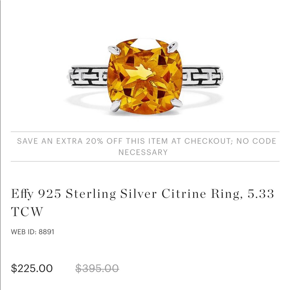 Effy 5.33 Carat Citrine size 7
